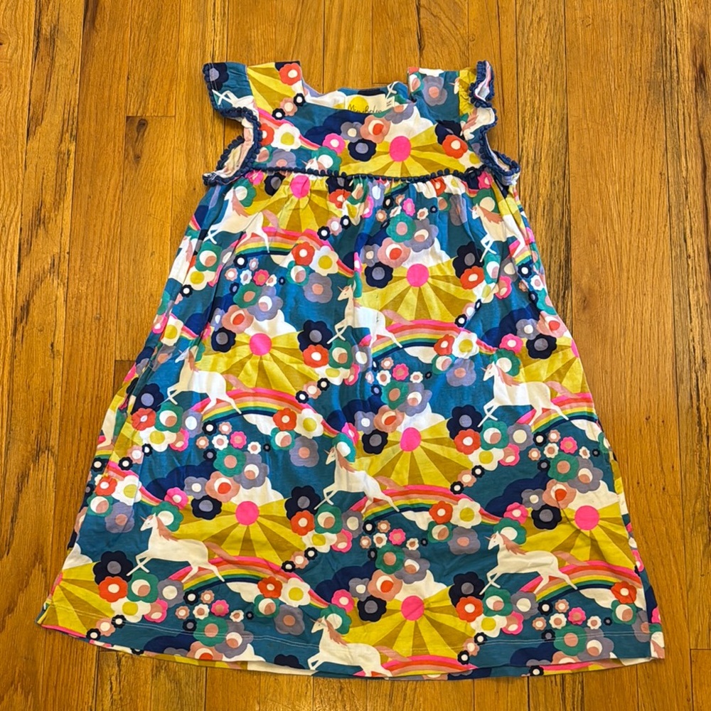 Mini Boden Girls Unicorn Print Dress, Size 9-10